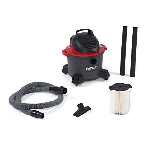 RIDGID 50308 6000RV Portable Wet Dry Vacuum, 6-Gallon Shop Vacuum with 4.25 Peak HP Motor, Casters, Pro Hose, Blower Port, Accessory Storage