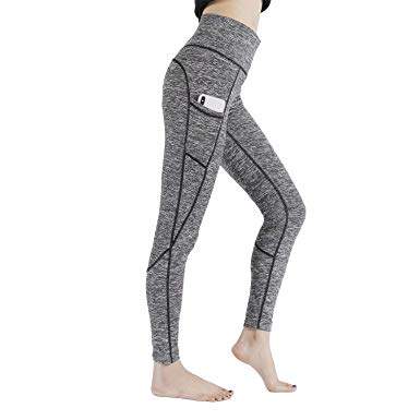 HIG Yoga Pants High Waist Leggings Tummy Control Workout Pants for Women with Outside Pockets