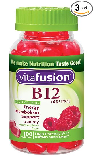 Vitafusion B12 Gummy Vitamins, 100 Count (Pack of 3)