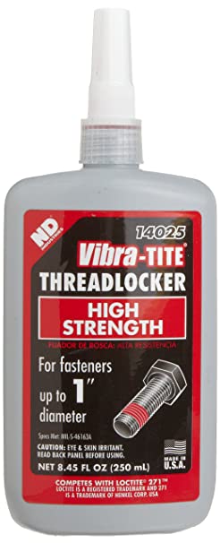 Vibra-TITE - 14025 140 Permanent High Strength Anaerobic Threadlocker, 250 ml Bottle, Red