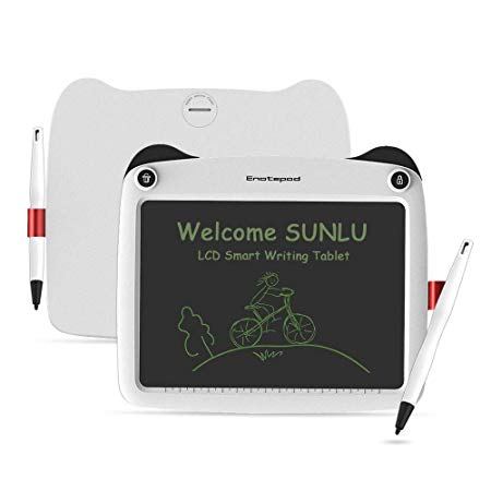 SUNLU LCD Writing Tablet, 9 Inch Electronic Drawing and Writing Board, Portable Handwriting Notepad, Gift for Kids and Adults, can use at Home,School and Office (White)