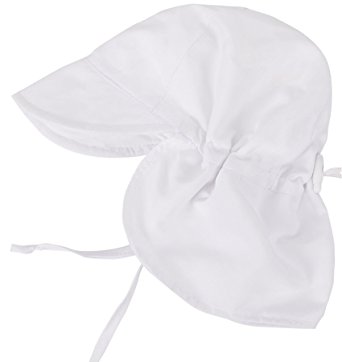 SimpliKids UPF 50  UV Ray Sun Protection Baby Hat w/Neck Flap & Drawstring