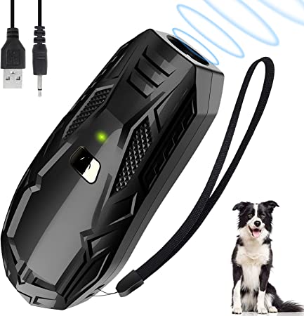 Anti Barking Device, Ultrasonic Dog Barking Control Devices,16.4Ft Rechargeable Durable Stopping Bark Dog Training Device Deterrent Stopper with 2 Adjustable Level Safe Humane for Dogs, Indoor/Outdoor