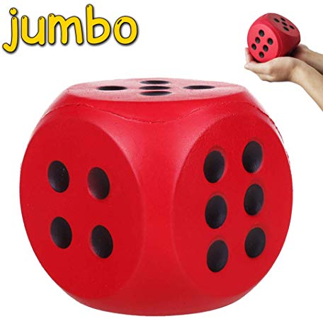 Anboor Squishies Dice Jumbo Slow Rising Scented Super Soft Squeeze Squishy Toys Stress Relief Gift Collection (Red, 9.5cm)