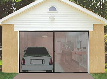 IdeaWorks JB4869 Instant Garage Screen Door-Double, Black