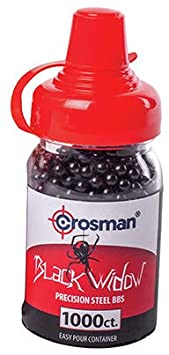 Crosman CBW1K Black Widow 4.5mm Black-Coated BBs In EZ-Pour Bottle (1000-Count)