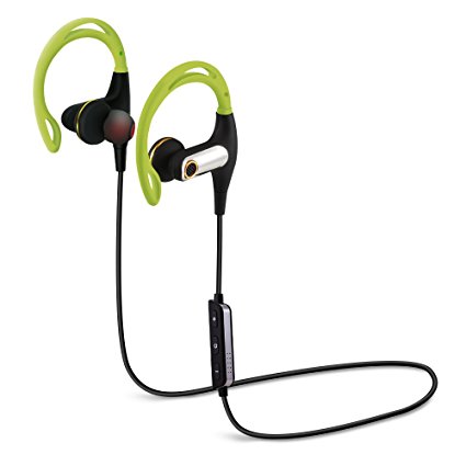 Sports Headphone Wireless Stereo Headsets Sweatproof Meilun S2 Bluetooth In-ear Headphone Earphones with Mic for iPhone 7/7plus/6s/6 plus/6/ 5 Samsung Galaxy S7 S6 Note and Other Android Smartphones(Green)
