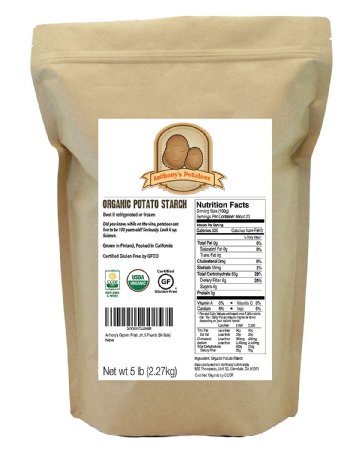 Organic Potato Starch Unmodified (5 Pounds) by Anthony's, Certified Gluten-Free & Non-GMO