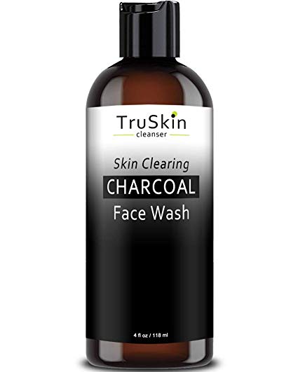 TruSkin Charcoal Face Wash, Anti Aging Facial Cleanser with Activated Coconut Charcoal, Reishi and Astragalus Root for Men and Women