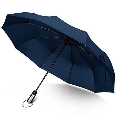 [Deal of the Day]Rainlax Travel Umbrella Unbreakable Lightweight 10 Ribs Automatic Compact Windproof Canopy Umbrellas for Men/Women One Handed Operation