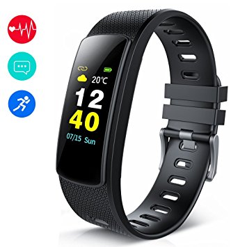 KEDA Fitness Tracker, OLED Waterproof Color Screen Activity Tracker Sport Band Bluetooth Smart Wristband Bracelet with Heart Rate and Sleep Monitor Pedometer for iOS and Android