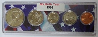1999 - 5 Coin Birth Year Set in American Flag Holder Uncirculated
