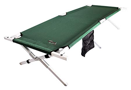 BYER OF MAINE Military Cot, Folding cot, Reinforced Aluminum/Steel Frame, Extra Large Size, Holds 375lbs