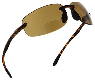 Island Sol Bifocal Sunglasses Rimless Wrap Sun Readers