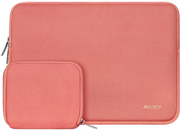 MOSISO Laptop Sleeve Compatible with 13-13.3 inch MacBook Pro, MacBook Air, Notebook Computer, Water Repellent Neoprene Bag with Small Case, Living Coral