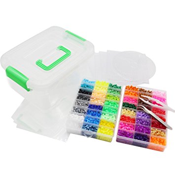 H&W 48 Colors 5mm beads, Fuse Beads Kits, Tweezers, Peg Boards, Ironing Paper, Parts (WA1-Z3)