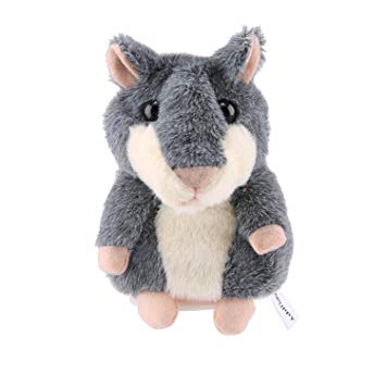 APUPPY Mimicry Pet Talking Hamster Repeats What You Say Plush Animal Toy Electronic Hamster Mouse for Boy and Girl Gift,3 x 5.7 inches( Gray )