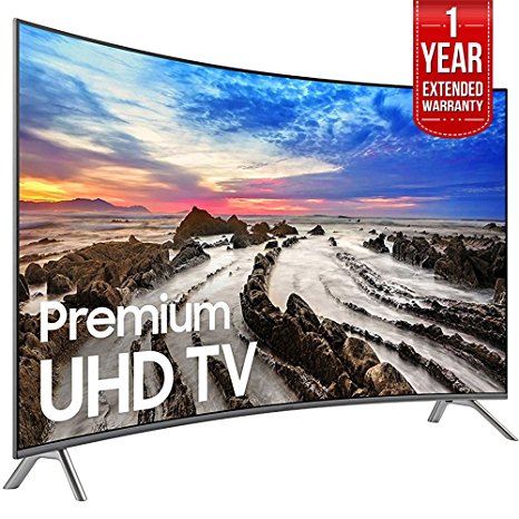 Samsung 64.5" Curved 4K Ultra HD Smart LED TV 2017 Model (UN65MU8500FXZA) with 1 Year Extended Warranty