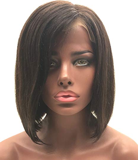Human Hair Wigs for White Women , Human Hair Wigs for Black Women - Glueless Full Lace Wigs for Updo Ponytail Any Part Style Full Hand Made Brazilian Virgin Human Hair Wigs 12"