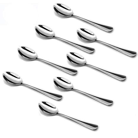 Demitasse Espresso Spoons Set of 8, Mini Coffee Spoon, 18/10 Stainless Steel Small Spoons for Dessert, Tea, Appetizer, 4.7 inch(length) (8Pcs)
