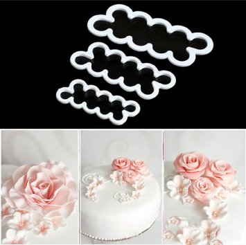 Kootips The Perfect Rose Ever Cutter / Cake Decorating Gumpaste Flowers Rose Ever Cutter Cookie Cutters Set of 3