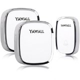 Yawall Wireless Doorbell Kit 1 Remote Push Button and 2 Plugin Door Chimes Operating at over 500ft Range with 36 Chimes 5-Level Volume - White