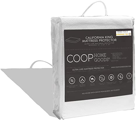 Coop Home Goods Mattress Protector - 100% Waterproof, Hypoallergenic & Ultra Soft Breathable Bed Mattress Cover - Silent Mattress Pad Protection - Oeko-TEX Certified Lulltra Fabric - California King