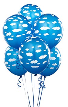 Mid Blue with Clouds Matte Balloons (6)