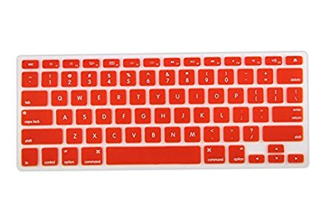 DHZ® Unique Ultra Thin Durable Keyboard Cover Silicone Skin for MacBook Pro 13" 15" 17" (with or w/out Retina Display) iMac and MacBook Air 13" (Orange)