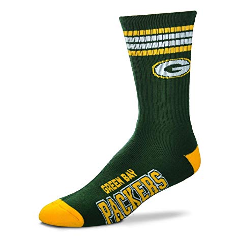 NFL Team Color Green Bay Packers Men's Socks with Stripes