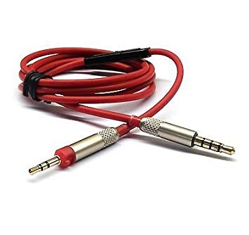 FidgetFidget 120cm Cable volume Remote & Mic for iphone to Sennheiser HD598 HD558 HD518 HD595{Color red}