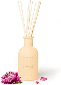 Benevolence LA Reed Diffusers for Home - Champagne & Peony | Luxurious Home & Bathroom Decor | Long-Lasting Scent Diffuser for Home - Malibu Sands Collection