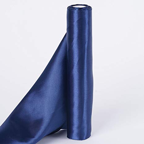 BalsaCircle 12-Inch x 10 Yards Navy Blue Satin Put-up Fabric by The Bolt - Wedding Party Decorations Sewing DIY Crafts Costumes