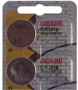 1 X Two Maxell CR2016 Lithium Batteries for Streamlight Key Chain CuffMate Light by Maxell