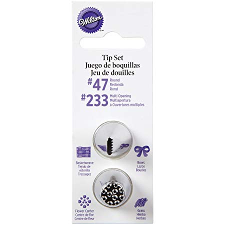 Wilton W418SET-47233 Basketweave and No.233 Multi-Opening Decorating Tip Set