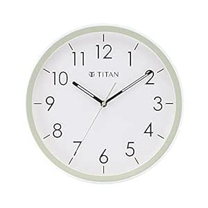 Titan Plastic Contemporary Analog White Dial Green Color Lume Filled Hands Technology,32.5 X32.5 Cm(Medium)