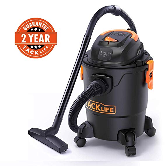 TACKLIFE Wet Dry Vacuum 5.5HP 5 gal Shop Vac with Wet Suction/Dry Suction/Blowing 85CFM wide cleaning range, suitable for home, garden,garage, workshop or vehicles-PVC01A