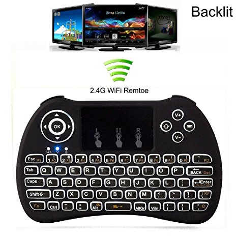 Wireless Keyboard, Greatever H9 Backlit Mouse Multi-media Portable Handheld Backlight Mini 2.4G LED Backlight Keyboard with Touchpad for Google Android TV Box,HTPC,IPTV,PC,Mac,Pad,XBox 360,PS3