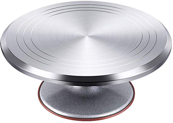 Kootek Aluminium Alloy Revolving Cake Stand 12 Inch Rotating Cake Turntable for Cake, Cupcake Decorating Supplies