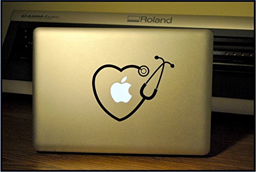 Macbook - Stethoscope RN heart Macbook Symbol Keypad Iphone Apple Ipad Decal Skin Sticker Laptop