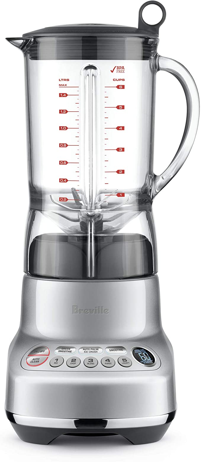 Breville BBL620SIL Fresh and Furious LCD Kinetix Blender, 1.5 Litre Jug, Silver