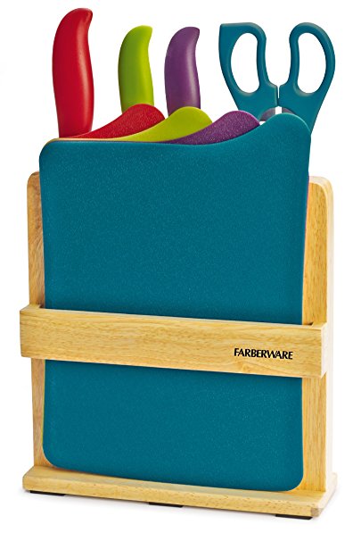 Farberware 9-Piece Knife and Cutting Board Set with Storage Block