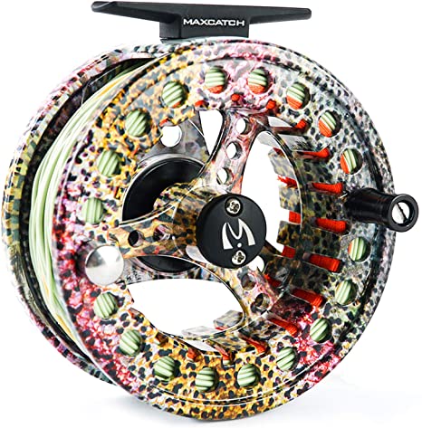 M MAXIMUMCATCH Maxcatch ECO Large Arbor Fly Fishing Reel (3/4wt 5/6wt 7/8wt) and Pre-Loaded Fly Reel with Line Combo