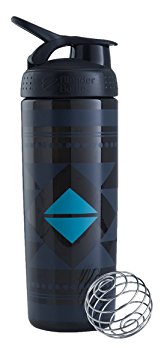 BlenderBottle SportMixer Signature Sleek Shaker Bottle, Diamond Native Black, 28-Ounce