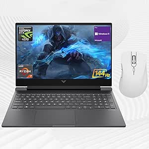 HP Newest Victus 16.1 Ryzen 7 Gaming Laptop, 16.1" FHD 144Hz, AMD Ryzen 7 8845HS, NVIDIA GeForce RTX 4070, 64GB DDR5 RAM, 4TB SSD, Windows 11 Pro with THUNDEROBOT White Wireless Mouse Bundle