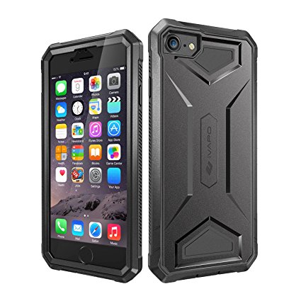iPhone 7 Case, iVAPO Apple iPhone 7 Cases Impact Resistant Full-body Protection Phone Case with Built-in Screen Protector Dual Layer Design [Armor Series] [Black/Black]