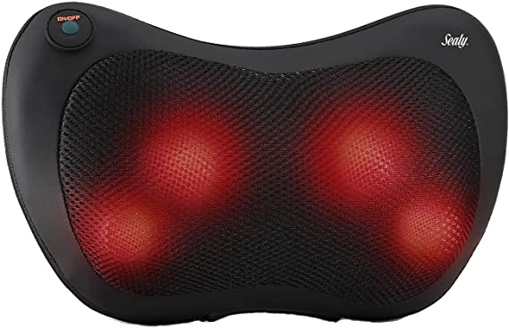 Sealy Deep Tissue Mini Massage Pillow Pad for Neck, Back, Abs, Leg, Shoulder, Deep Tissue Muscle Relief - (Black, SL-HW-MA-120-BK)