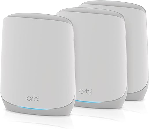 NETGEAR Orbi Whole Home WiFi 6 Tri-Band Mesh System (RBK763S) | AX5400 Wireless Speed (Up to 5.4Gbps) | 3 Pack