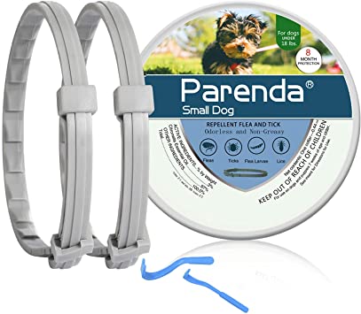 Parenda Flea and Tick Collar for Small Dogs,Repels Fleas & Ticks,8-Month Protection, for Dogs Under 18 lbs