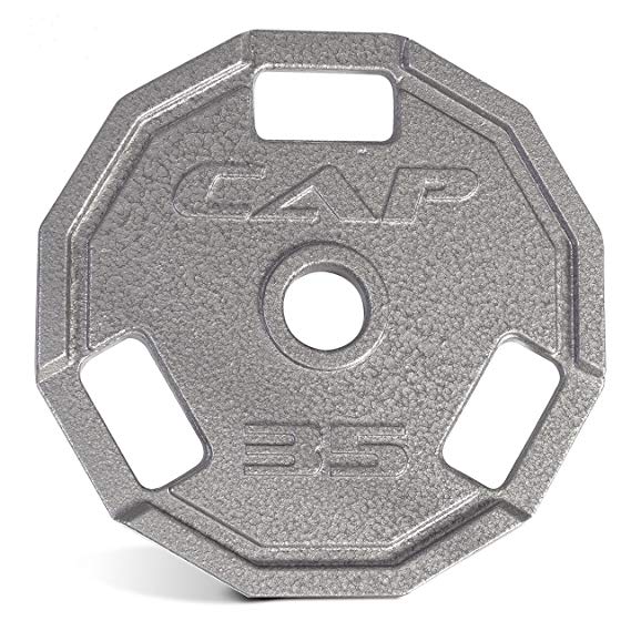 CAP Barbell Olympic 2-Inch 3-Grip Cast Iron Plate, Single